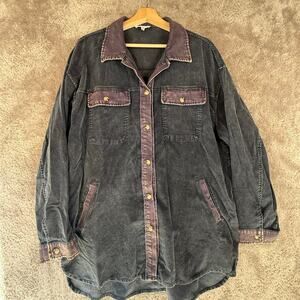 Better Be Oversized Corduroy Shirt L Large Button Down Faded Purple Accent